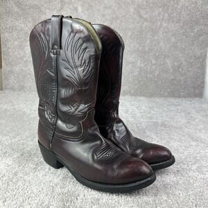 Durango Mens Wine Colored Leather Western Cowboy‎ Boots Size 8.5 D TR2542